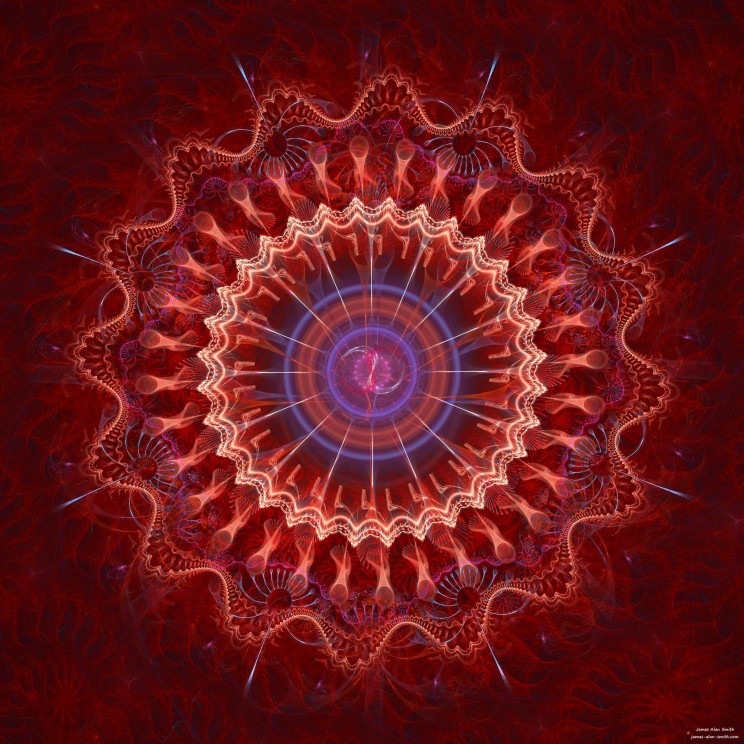 Red-lace-Mandala by James Alan Smith