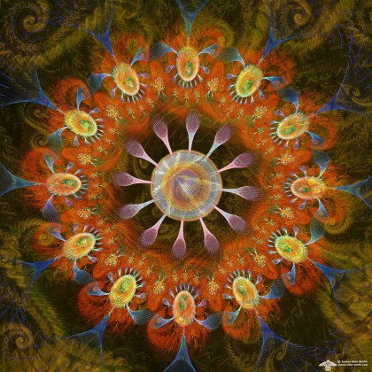 Orange Wreath Mandala by James Alan Smith