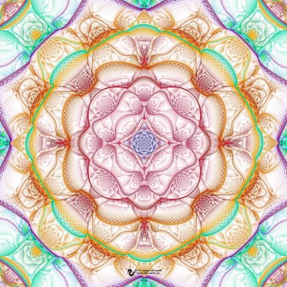 Lavender Rose Mandala: Artwork by James Alan Smith