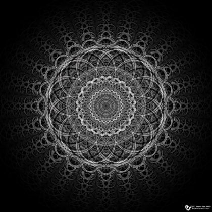 In the Shadows BW Mandala: Artwork by James Alan Smith