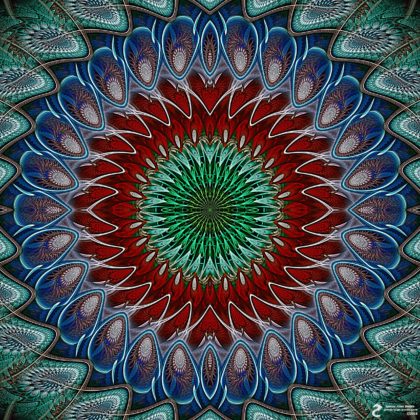 Blue Anemone Meditation Mandala: Artwork by James Alan Smith