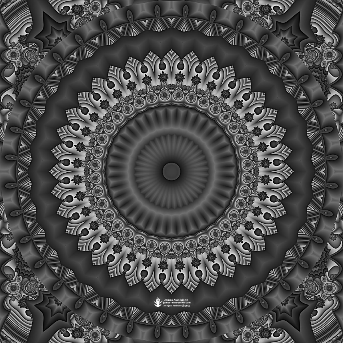 Black and White Cutout Mandala: Artwork by James Alan Smith