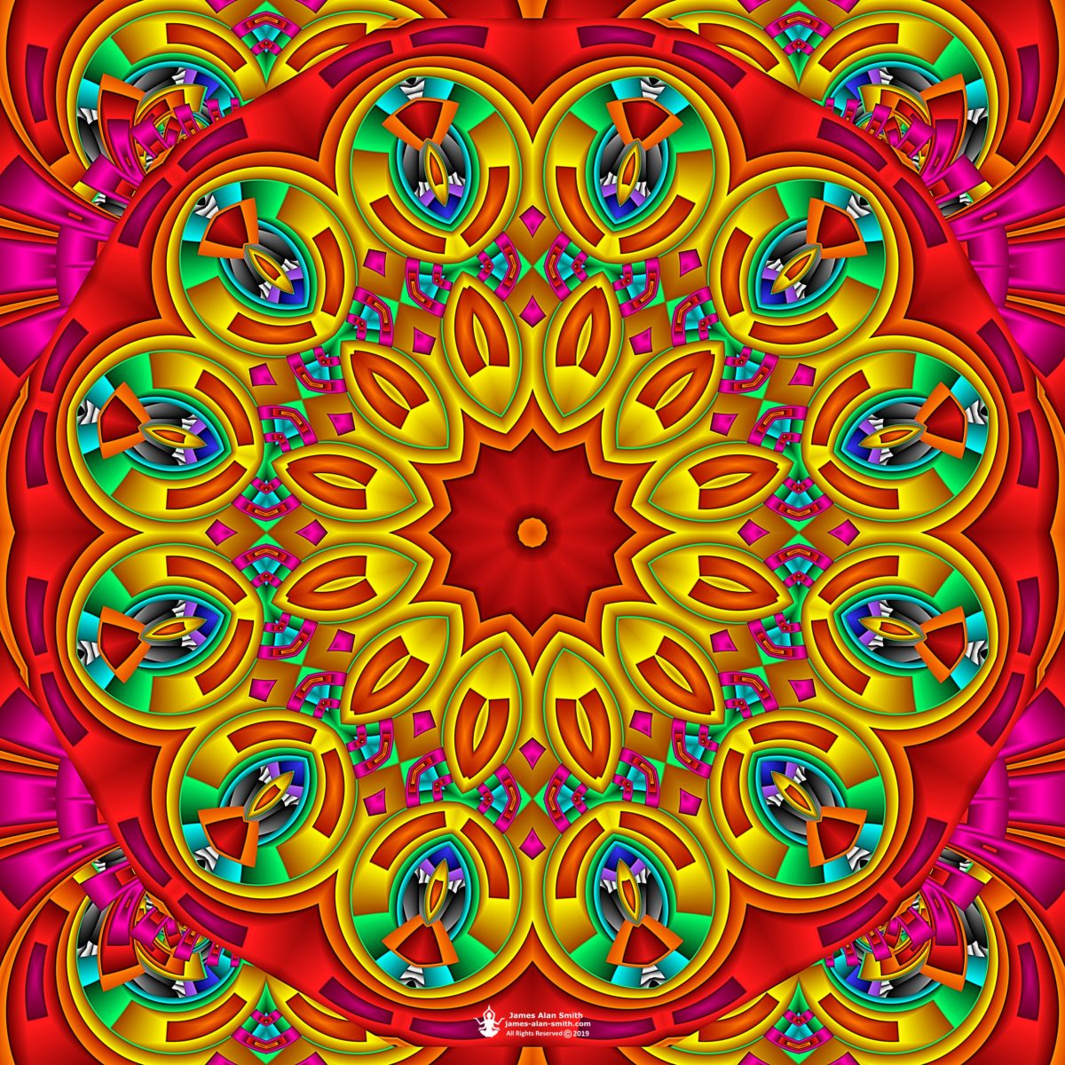 Bright Daisy Mandala: Artwork by James Alan Smith