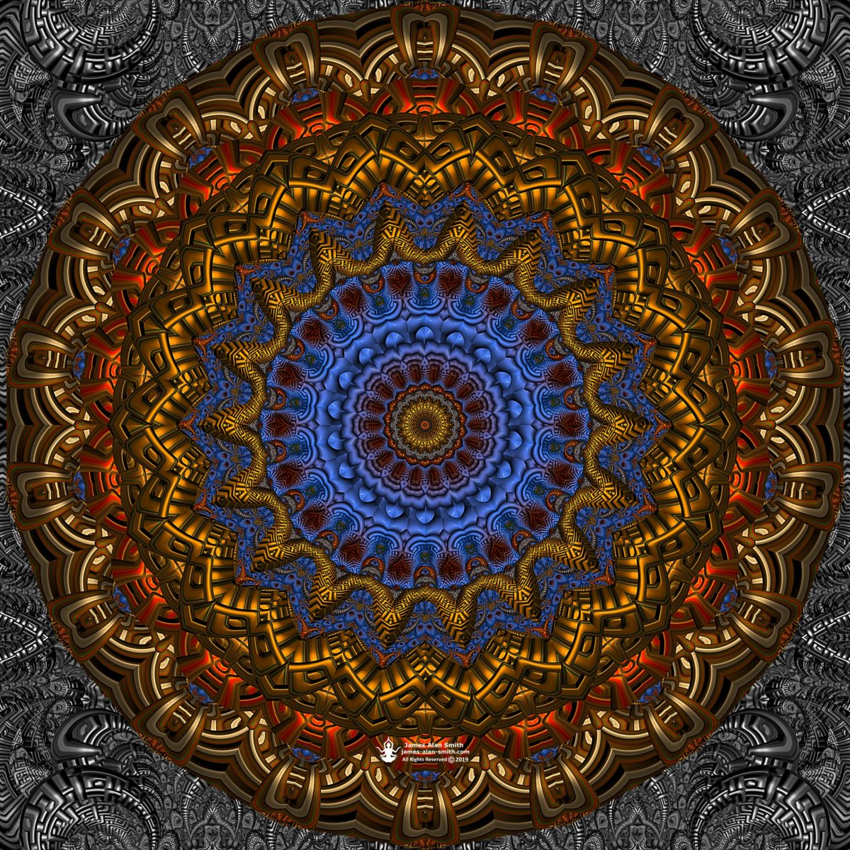 Brass and Copper Sun Mandala: Artwork by James Alan Smith