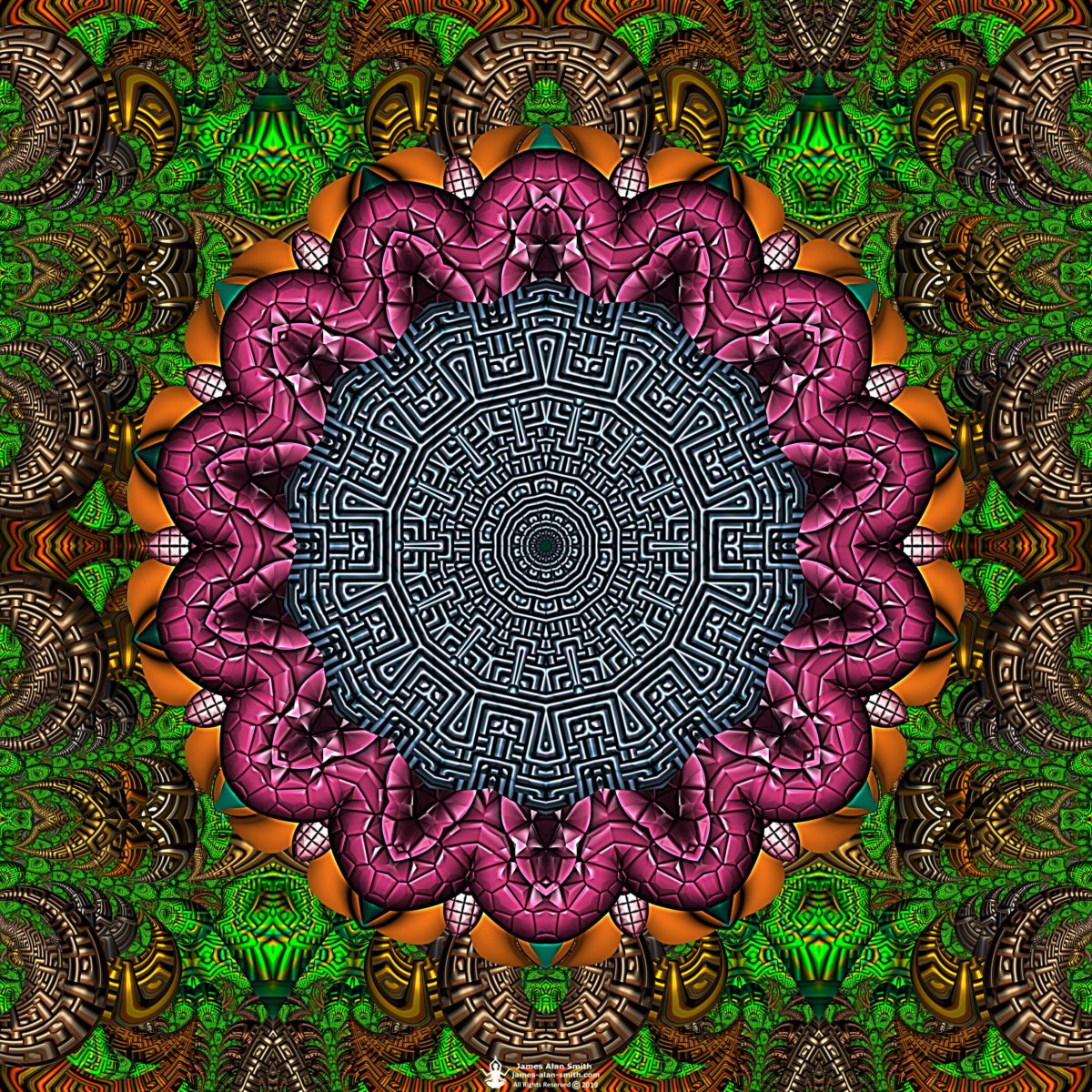 Mayan Metamorphosis Mandala by James Alan Smith