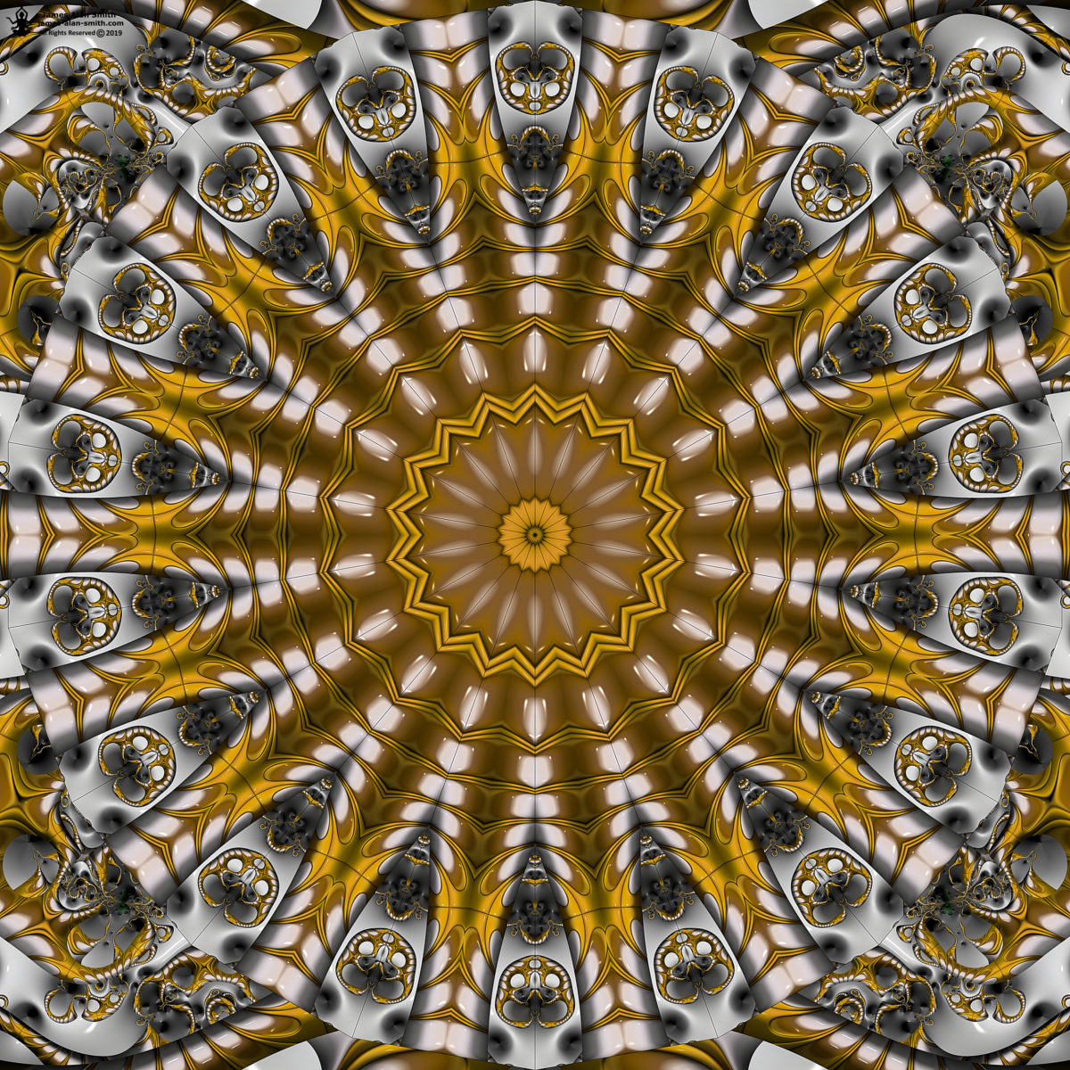 Gold Filigree Mandala: Artwork by James Alan Smith