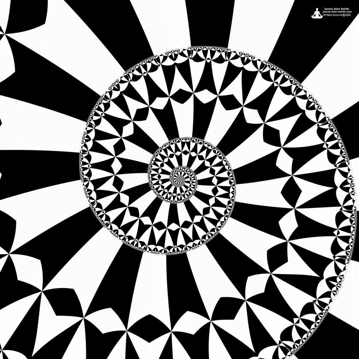 B&W Spiral: Artwork by James Alan Smith