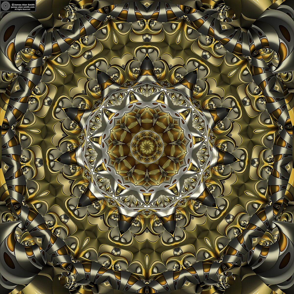 Golden Aspects Mandala: Artwork by James Alan Smith