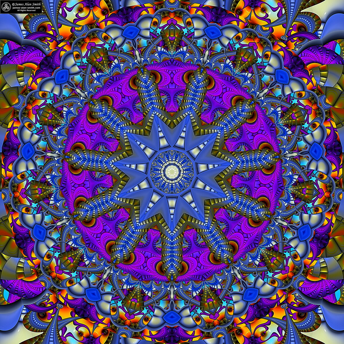 Cosmic Parrot Mandala: Artwork by James Alan Smith
