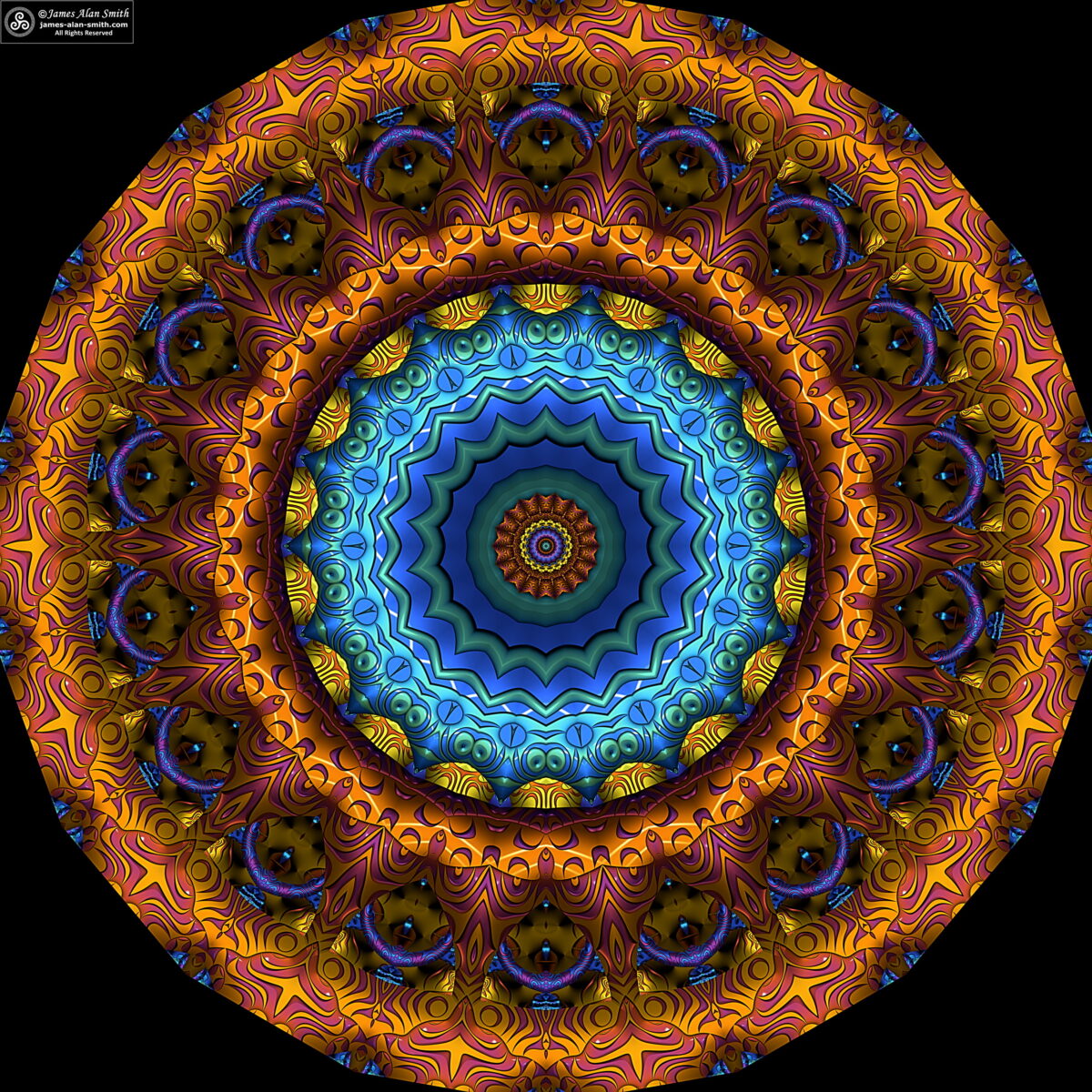 Rising Phoenix Mandala: Artwork by James Alan Smith