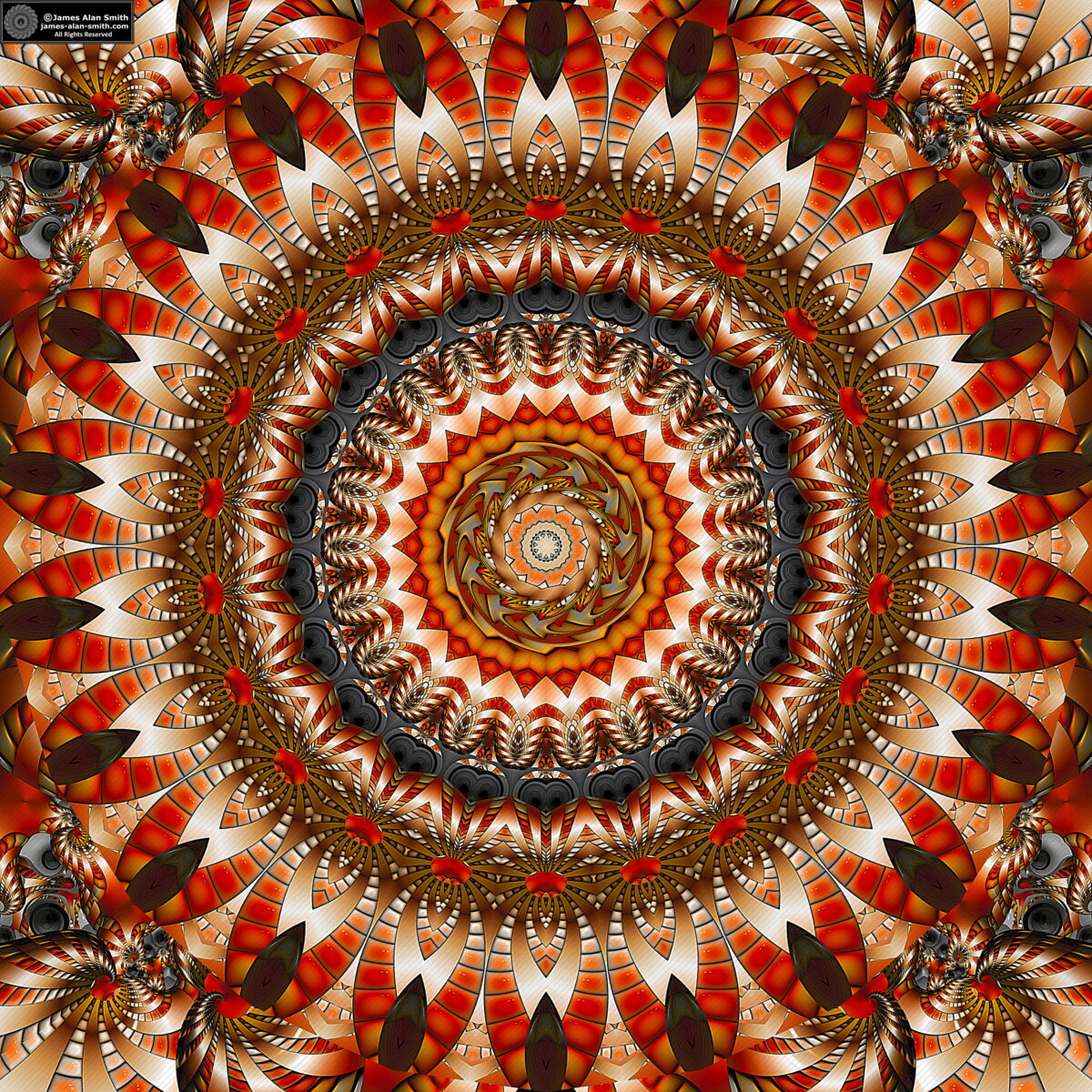 Shades of Harvest Orange Mandala: Artwork by James Alan Smith