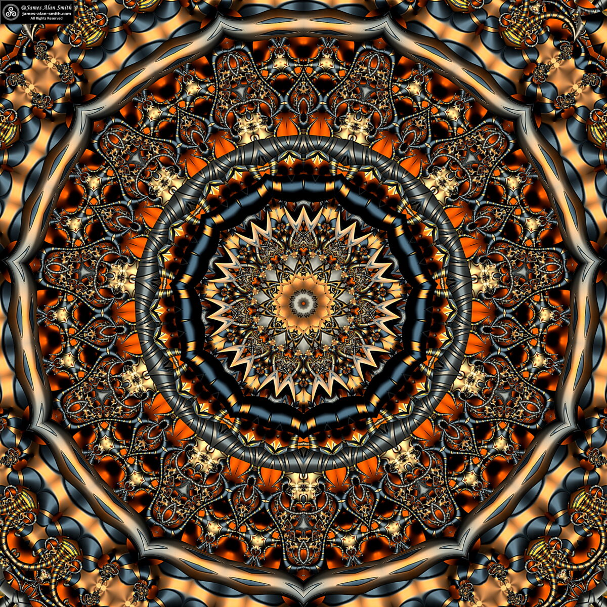 Metallic Lace Mandala: Artwork by James Alan Smith