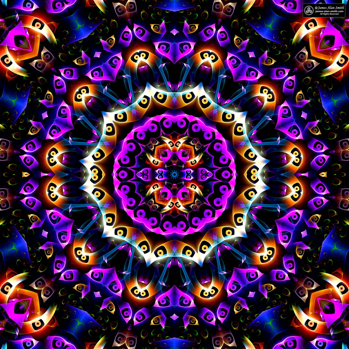 NeonGlow Mandala: Artwork by James Alan Smith