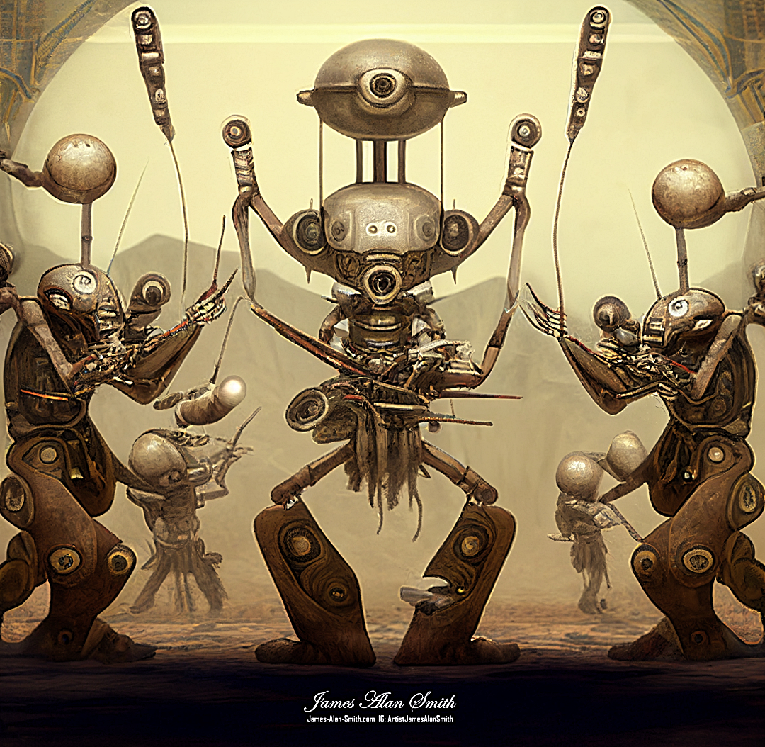 The Dance of the Shamanic Robots of Tau Ceti B: Artwork by James Alan Smith