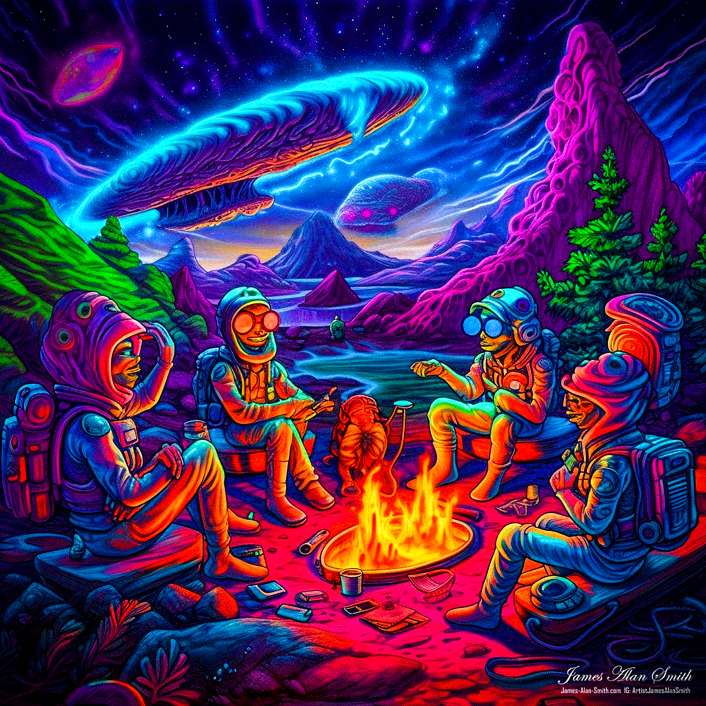 Alien Campfire: Art by James Alan Smith